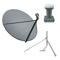 90cm Satellite Kit including Dish, Quad LNB and Tin Roof Mount