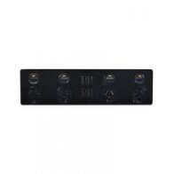 Puma - 4X4 - 4 Socket's x 4 USB's - Double Pole - 250V~, 10A,  Black x8 - PU4X4BK