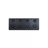 Puma - 4 Gang Fixed Power Point Double Pole 10A  Matt Black  x15 - PUBIG4MBK