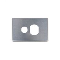 Puma -u00a0Power Point Switched 1 Gang Cover Only Brushed Aluminium  x10 - PUPP1GCBA