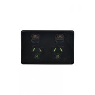 Puma - Power Point Switched 2 Gang, 10A 250V~  Black x10 - PUPP2GBK