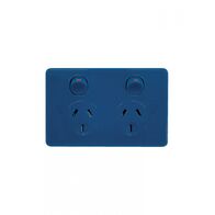 Puma - Power Point Double Pole Switched 2 Gang, 10A 250V~, Shuttered, Vandal Proof, BLUE  x10 - PUPP2GVPBU