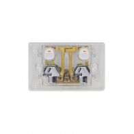 Puma - Power Point Double Pole Switched 2 Gang, 10A 250V~, Shuttered, Vandal Proof, TRANSPARENT  x10 - PUPP2GVPTR