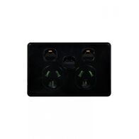 Puma - Power Point Switched 2 Gang, 10A 250V~, with Extra Switch 10AX/16A  Black x5 - PUPPSW2GBK
