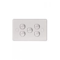 Puma - Switch Horizontal 5 Gang 10AX/16A 250V Vandal Proof  x5 - PUSW5GVP