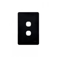 Puma - Switch Plate Vertical 2 Gang (Less Mech)  Black x10 - PUSWPV2GBK