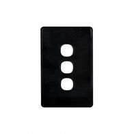 Puma - Switch Plate Vertical 3 Gang (Less Mech)  Black x10 - PUSWPV3GBK