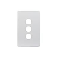 Puma -u00a0Switch Vertical 3 Gang 10AX/16A 250V~, printed LIGHT FAN HEAT  Replacement White Cover x10 - PUSWPV3GCO