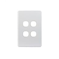 Puma - Switch Plate Vertical 4 Gang (Less Mech)  White x10 - PUSWPV4G