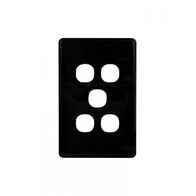 Puma - Switch Plate Vertical 5 Gang (Less Mech)  Black x10 - PUSWPV5GBK