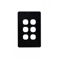 Puma - Switch Plate Vertical 6 Gang (Less Mech)  Black x10 - PUSWPV6GBK