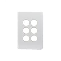 Puma - Switch Plate Vertical 6 Gang (Less Mech)  White x10 - PUSWPV6G