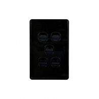 Puma.-u00a0Switch Vertical 5 Gang, 10AX/16A 250V~  Black x5 - PUSWV5GBK