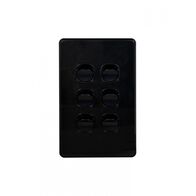Puma - Switch Vertical 6 Gang, 10AX/16A 250V~  Black x5 - PUSWV6GBK