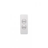 Puma - Switch Vertical Architrave 2 Gang 10AX/16A 250V~  x10 - PUSWVA2G