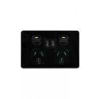 Power Point, Fully Integrated Dual USB Charger (Includes Leopard & Cheetah Covers)  Black x1 - CHLEPP2USB2GBK