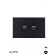 Clouded Leopard -u00a0Switch Horizontal 2u00a0Gang 16AX/20A 250V~  Matt White x10 - CLSW2GMW