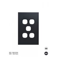 Clouded Leopard -u00a0Switch Plate Vertical 5u00a0Gang (Less Mech)  Matt White x10 - CLSWPV5GMW