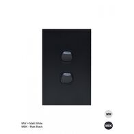 Clouded Leopard -u00a0Switch Vertical 2 Gang 16AX/20A 250V  Matt Black  x10 - CLSWV2GMBK