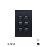 Clouded Leopard -u00a0Switch Vertical 6 Gang 16AX/20A 250V  Matt Black  x5 - CLSWV6GMBK