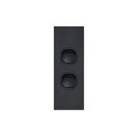 Clouded Leopard -Switch Vertical Architrave 2 Gang 10AX 16A 250V  Matt Black x10 - CLSWVA2GMBK