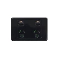 Cougar -u00a0Power Point Switched 2 Gang 15A 250V~  Black x10 - COPP152GBK