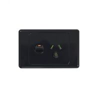 Cougar - Power Point Switched 1 Gang, 10A 250V~  Black x10 - COPP1GBK