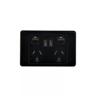 Cougar - Power Point, USB Charger, Dual Fully Integrated  Black x1 - COPP2USB2GBK