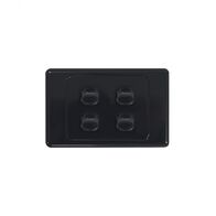 Cougar - Switch Horizontal 4 Gang 10AX/16A 250V~  Black x10 - COSW4G