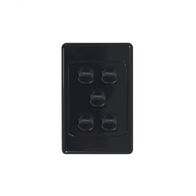 Cougar - Switch Vertical 5 Gang 10AX/16A 250V~  Black x5 - COSWV5GBK