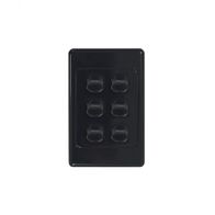 Cougar - Switch Vertical 6 Gang 10AX/16A 250V~  Black x5 - COSWV6GBK