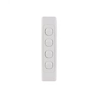 Cougar -u00a0Architrave Switch Vertical 4 Gang, 10AX/16A 250V~  White x10 - COSWVA4G
