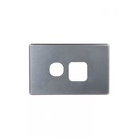 Flat Cat - Power Point Switched 1 Gang 10A 250V~  Brushed Aluminium Cover x10 - FLPP1GCBA