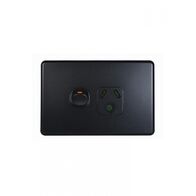 Flat Cat - Power Point Switched 1 Gang Slim 10A 250V with Round Earth  Matt Black x10 - FLPP1GLMBK