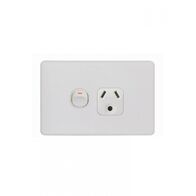 Flat Cat - Power Point Switched 1 Gang Slim 10A 250V with Round Earth  Matt White x10 - FLPP1GLMW