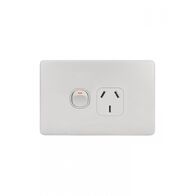 Flat Cat - Power Point Switched 1 Gang 10A 250V~  Matt White x10 - FLPP1GMW