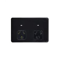 Flat Cat -u00a0Power Point Auto Switched 2 Gang 10A 250V~  Black x5 - FLPP2GAUBK