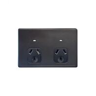 Flat Cat -u00a0Power Point Auto Switched 2 Gang 10A 250V~  White x5 - FLPP2GAU