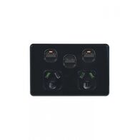 Flat Cat -u00a0Power Point Switched 2 Gang 10A 250V~ With Removable Extra Switch 16AX/20A  Black x5 - FLPPSW2GBK