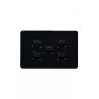Flat Cat - Switch Horizontal 5 Gang 10AX/16A 250V~  Black x5 - FLSW5GBK