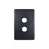 Flat Cat - Switch Plate Vertical 2 Gang (Less Mech)  Matt Black x10 - FLSWPV2GMBK