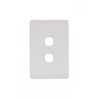 Flat Cat - Switch Plate Vertical 2 Gang (Less Mech)  Matt White x10 - FLSWPV2GMW