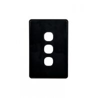 Flat Cat - Switch Plate Vertical 3 Gang (Less Mech)  Black x10 - FLSWPV3GBK