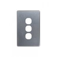 Flat Cat - Switch Vertical 3 Gang 10AX/16A 250V~  Brushed Aluminium Cover x10 - FLSWPV3GCBA