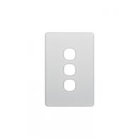 Flat Cat -u00a0Switch Horizontal 3 Gangu00a010AX/16A 250V~  Replacement White Cover x10 - FLSWPV3GCO