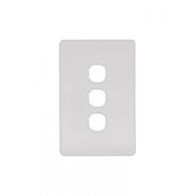 Flat Cat - Switch Plate Vertical 3 Gang (Less Mech)  Matt White x10 - FLSWPV3GMW