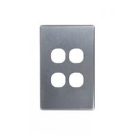 Flat Cat - Switch Vertical 4 Gang 10AX/16A 250V~  Brushed Aluminium Cover x10 - FLSWPV4GCBA