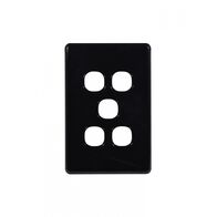 Flat Cat - Switch Plate Vertical 5 Gang (Less Mech)  Black x10 - FLSWPV5GBK