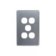 Flat Cat - Switch Vertical 5 Gang 10AX/16A 250V~  Brushed Aluminium Cover x5 - FLSWPV5GCBA