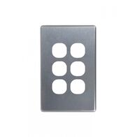 Flat Cat -u00a0Switch Vertical 6 Gang 10AX/16A 250V~  Brushed Aluminium Cover x5 - FLSWPV6GCBA